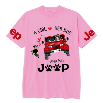 A Girl Loves Her Dog And Her Red Jp T-shirt