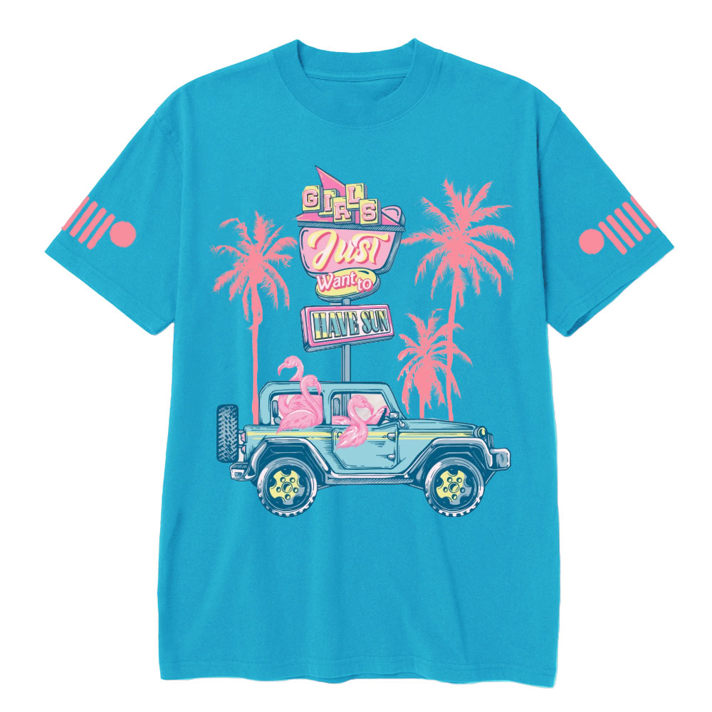 Flamingo Girls Just Want to Have Sun with Jp T-Shirt