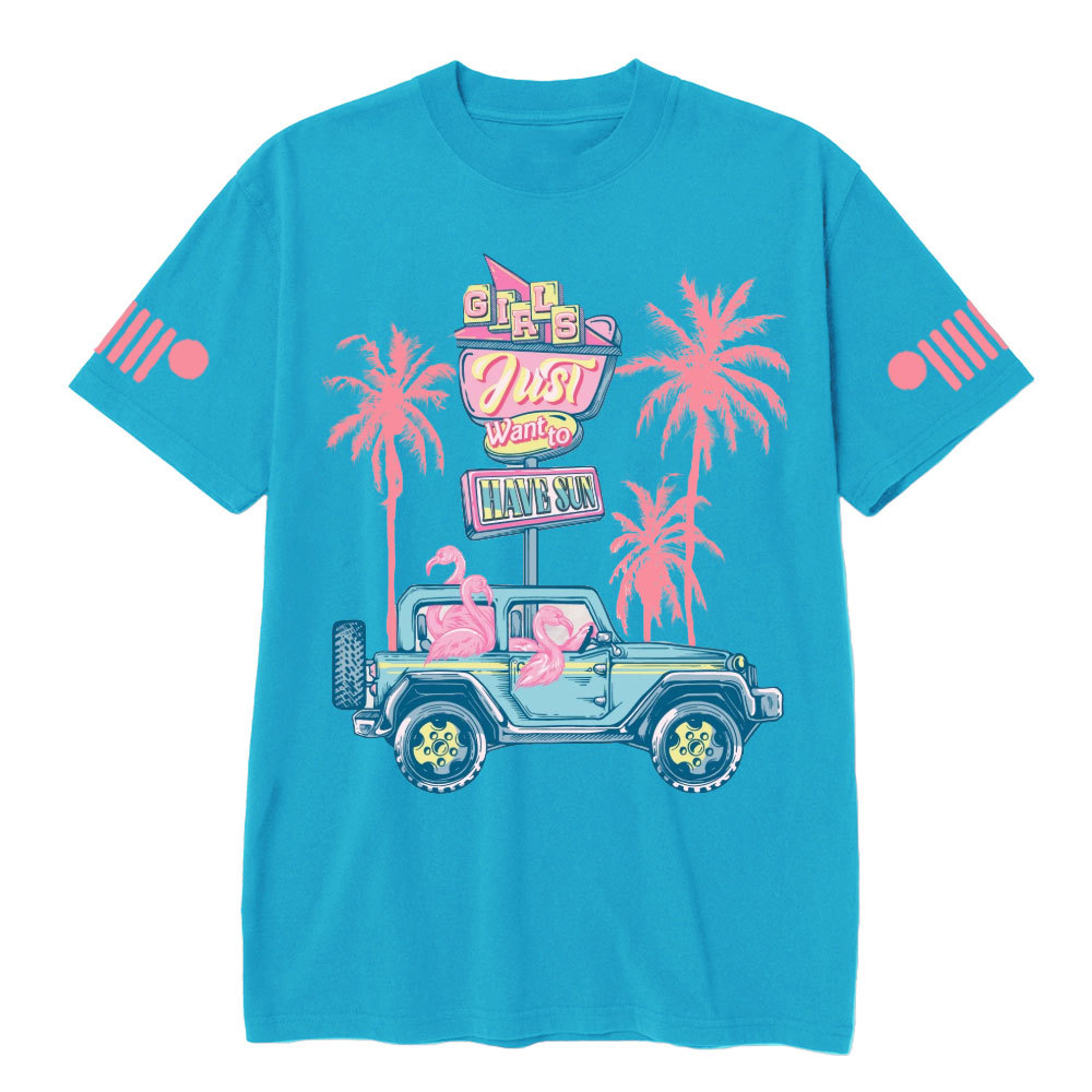 Flamingo Girls Just Want to Have Sun with Jp T-Shirt