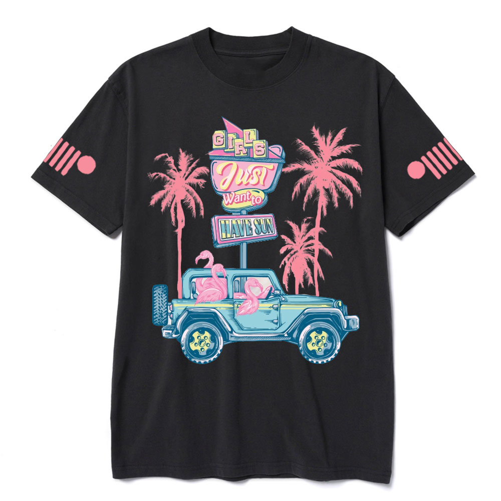 Flamingo Girls Just Want to Have Sun with Jp T-Shirt