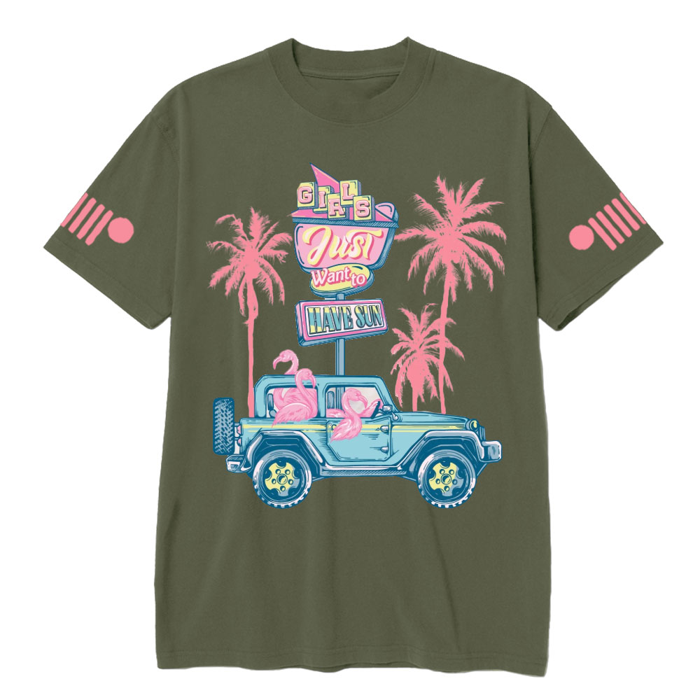 Flamingo Girls Just Want to Have Sun with Jp T-Shirt