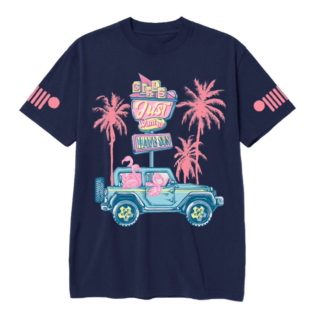 Flamingo Girls Just Want to Have Sun with Jp T-Shirt