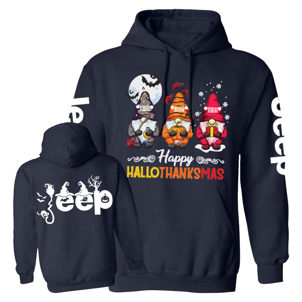 Happy Hallothanksmas Gnomes Magical Jp Casual Hoodie