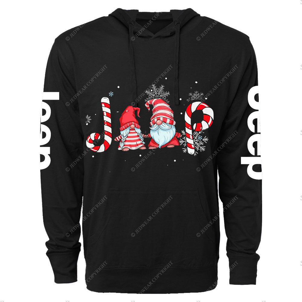 Christmas Gnomes Jp Snowflakes Oversized Lightweight Hoodie