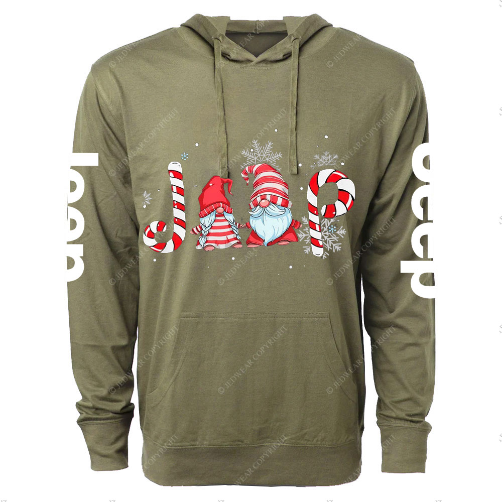 Christmas Gnomes Jp Snowflakes Oversized Lightweight Hoodie
