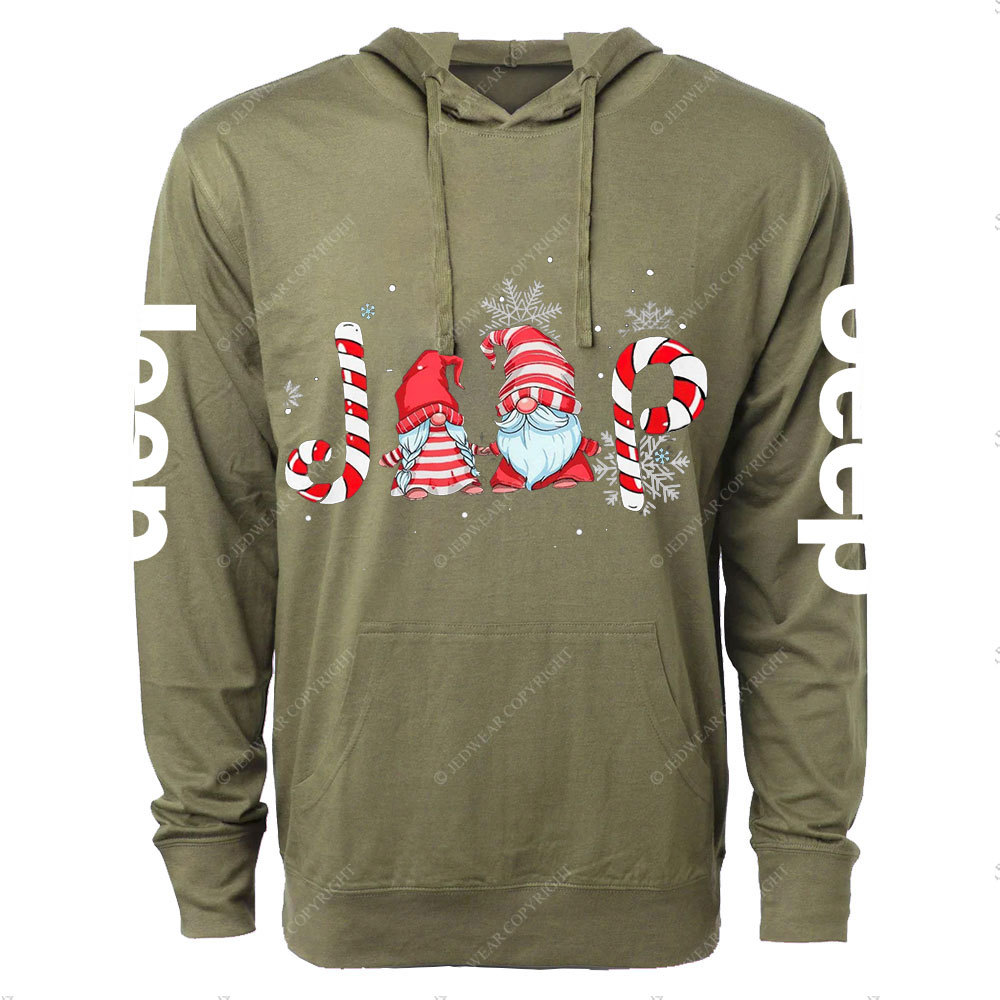 Christmas Gnomes Jp Snowflakes Oversized Lightweight Hoodie