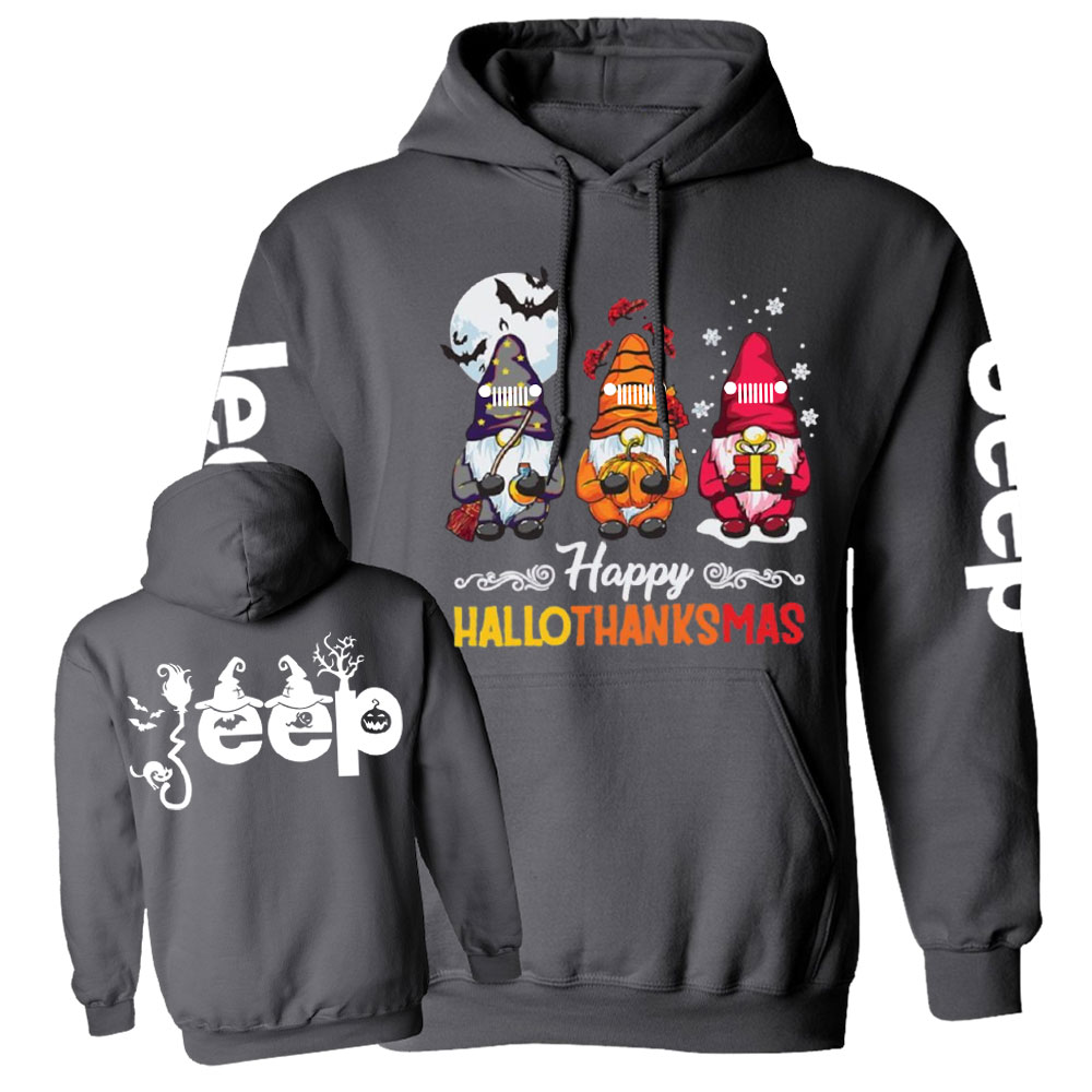Happy Hallothanksmas Gnomes Magical Jp Casual Hoodie