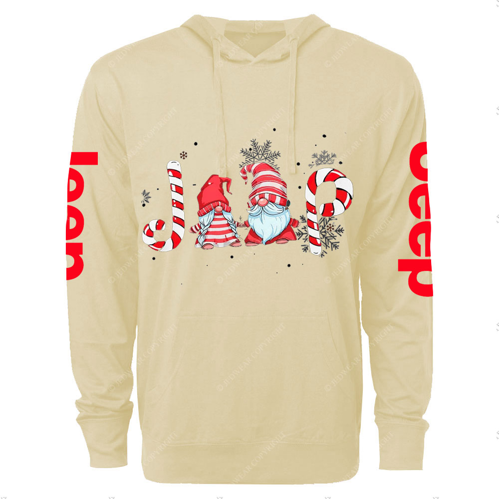 Christmas Gnomes Jp Snowflakes Oversized Lightweight Hoodie