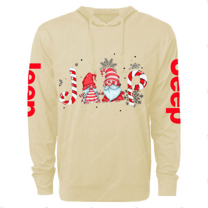 Christmas Gnomes Jp Snowflakes Oversized Lightweight Hoodie