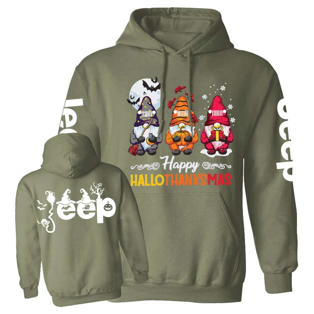 Happy Hallothanksmas Gnomes Magical Jp Casual Hoodie
