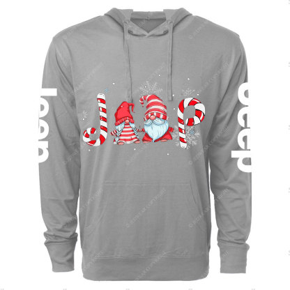 Christmas Gnomes Jp Snowflakes Oversized Lightweight Hoodie