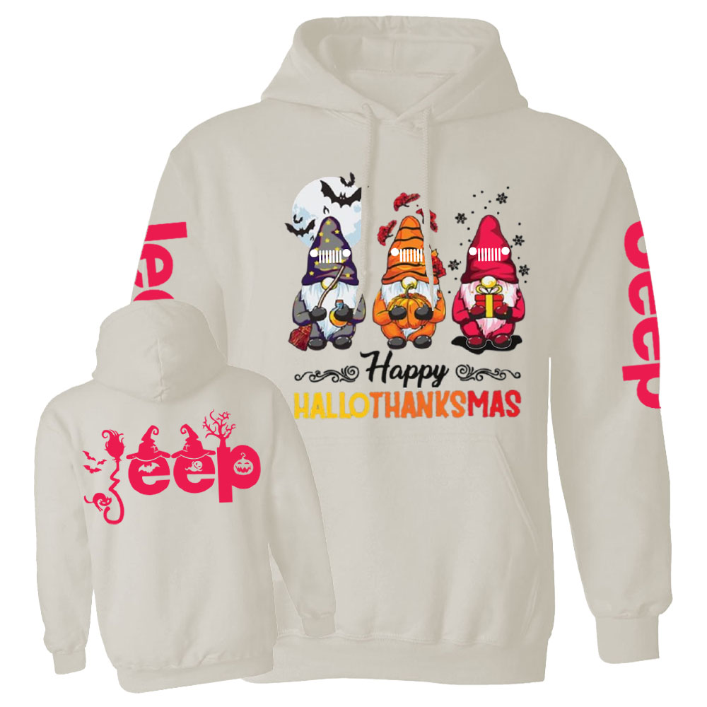 Happy Hallothanksmas Gnomes Magical Jp Casual Hoodie