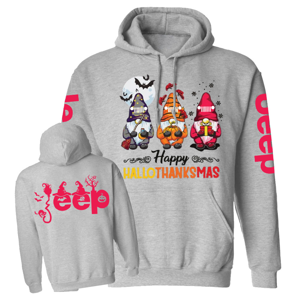 Happy Hallothanksmas Gnomes Magical Jp Casual Hoodie