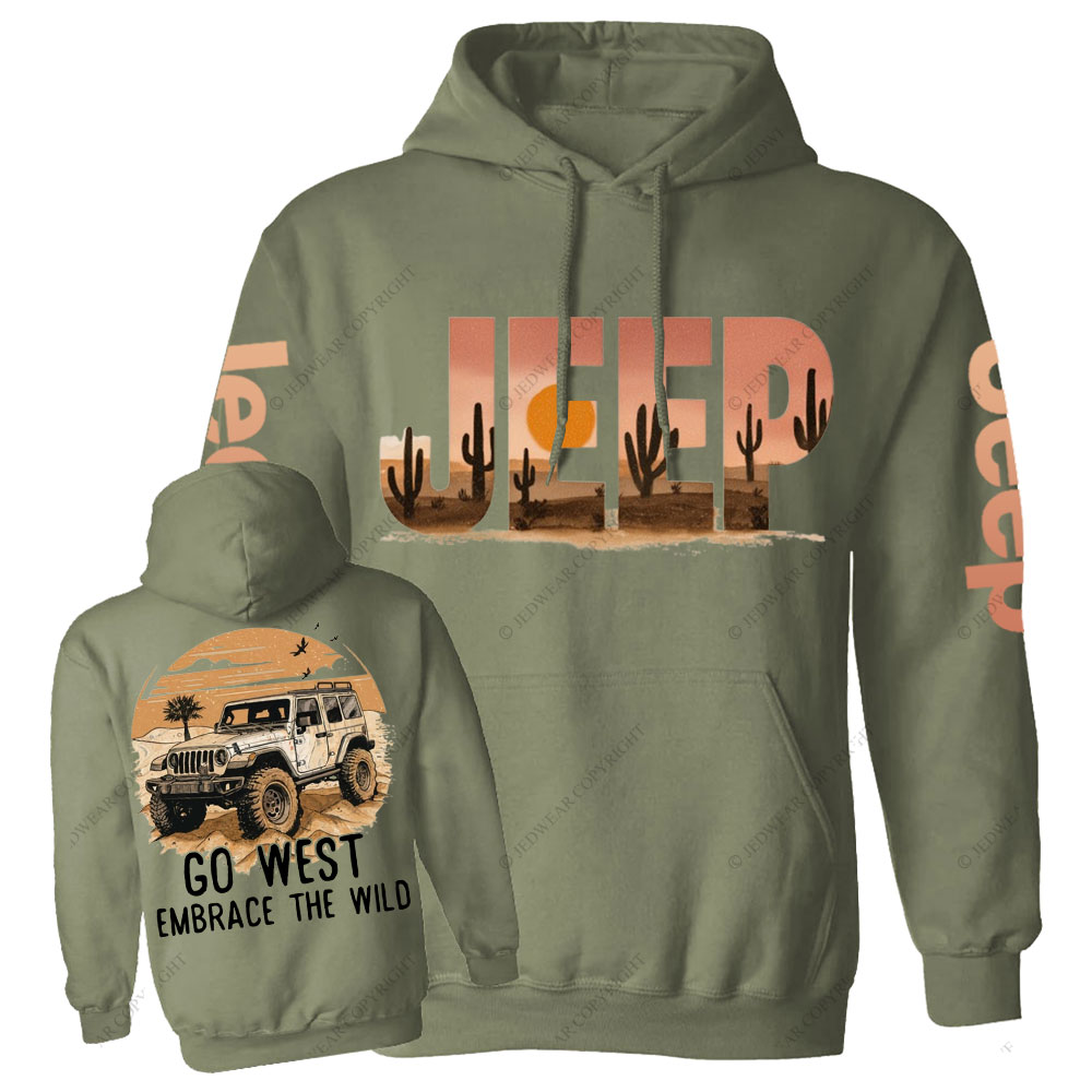 Jp Go West, Embrace the Wild Casual Hoodie