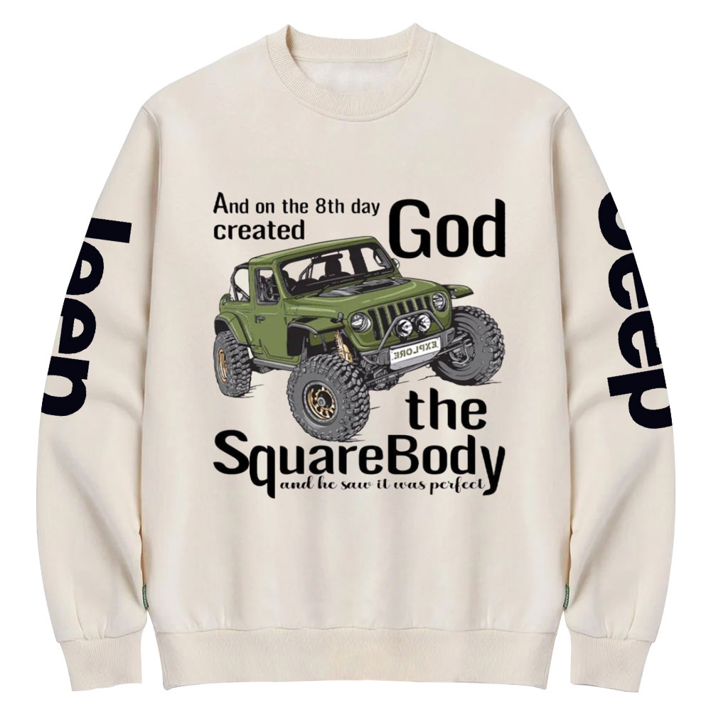 8th Day God Created SquareBody Jp Crew Neck Sweatshirt