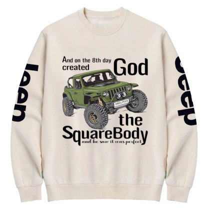 8th Day God Created SquareBody Jp Crew Neck Sweatshirt