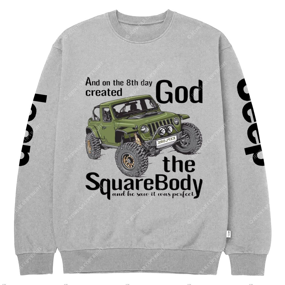 8th Day God Created SquareBody Jp Crew Neck Sweatshirt