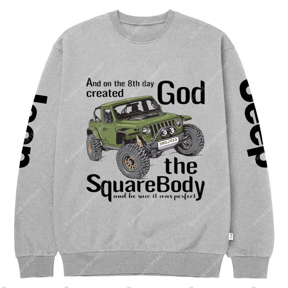 8th Day God Created SquareBody Jp Crew Neck Sweatshirt