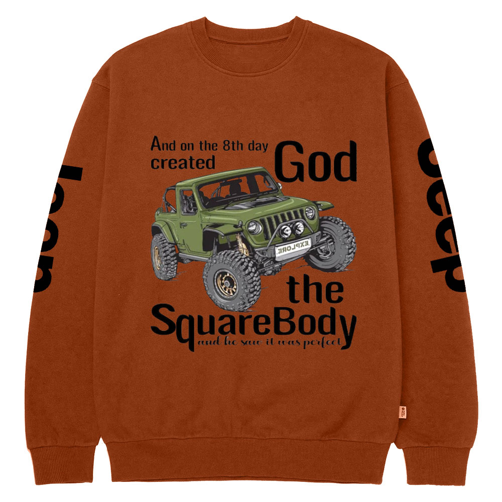 8th Day God Created SquareBody Jp Crew Neck Sweatshirt