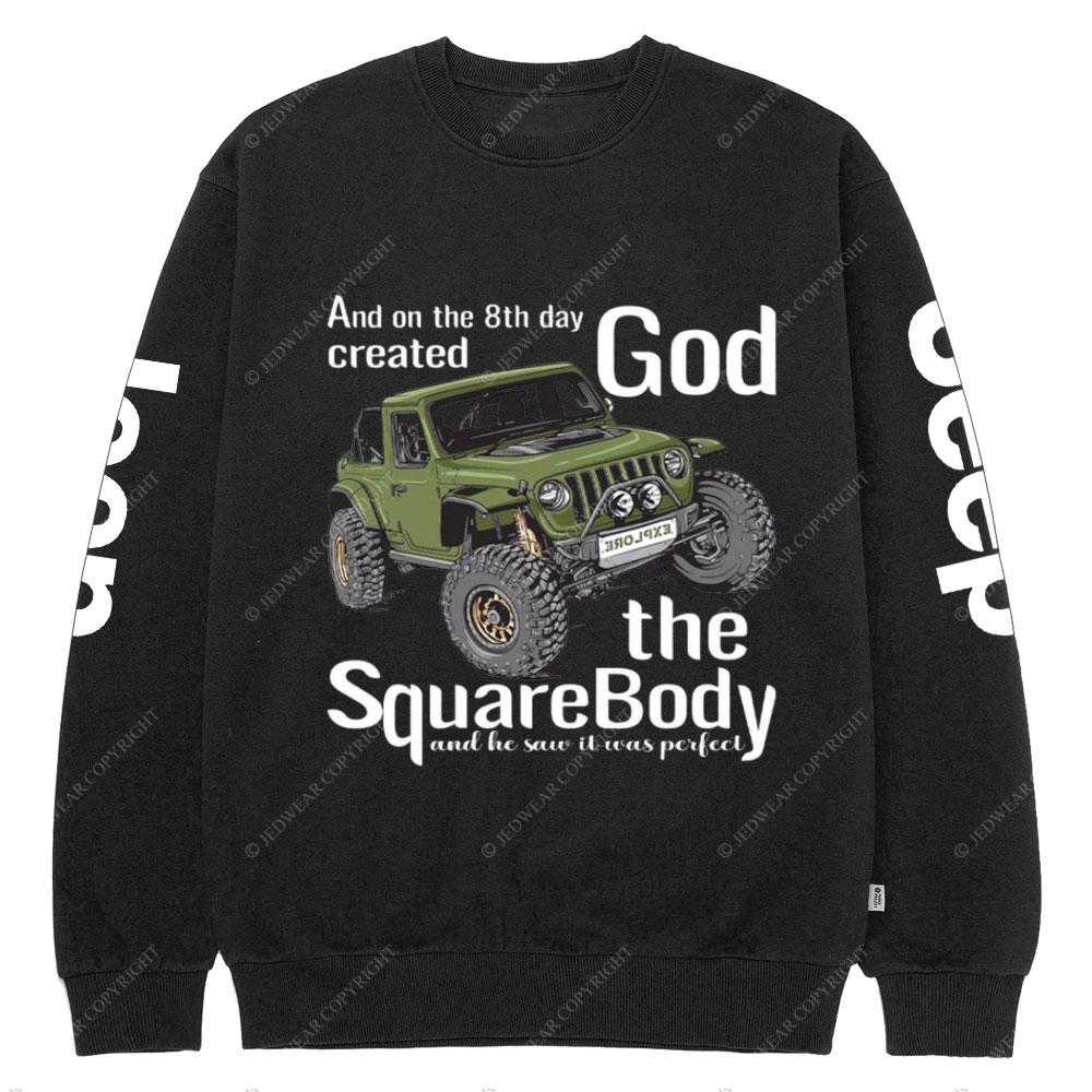 8th Day God Created SquareBody Jp Crew Neck Sweatshirt