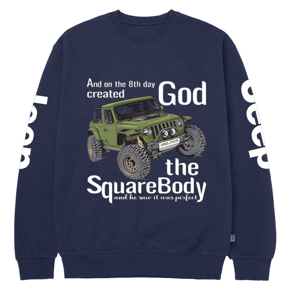 8th Day God Created SquareBody Jp Crew Neck Sweatshirt