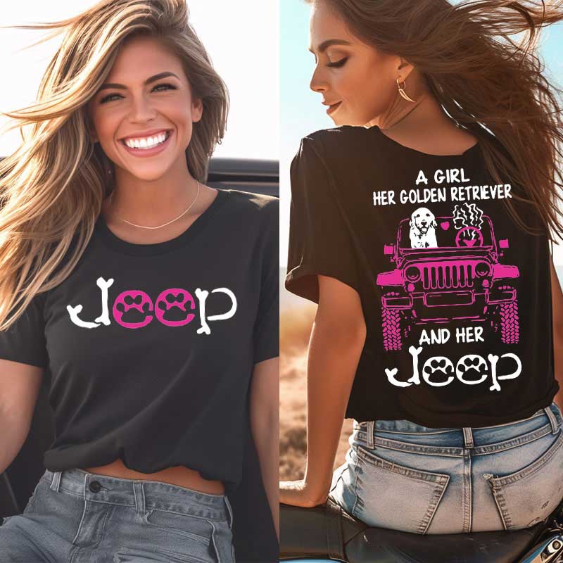 A Girl Her Golden Retriever And Her Jp Colorful Jp T-Shirt