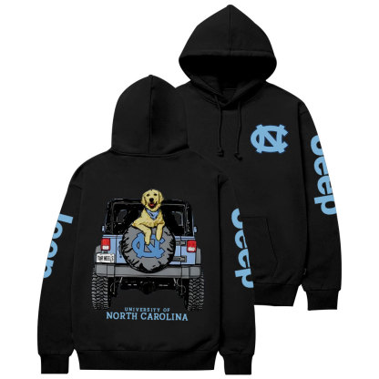 Carolina Blue UNC Dog with Golden Retriever in Jp Casual Hoodie