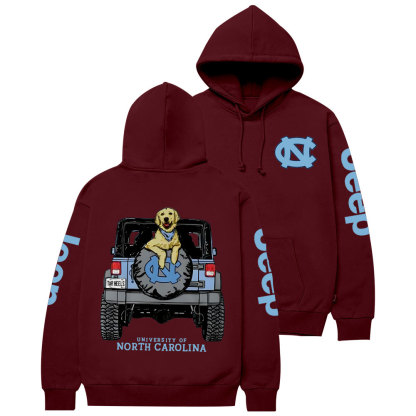 Carolina Blue UNC Dog with Golden Retriever in Jp Casual Hoodie
