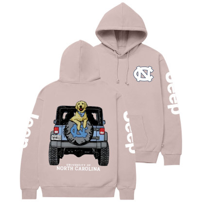 Carolina Blue UNC Dog with Golden Retriever in Jp Casual Hoodie