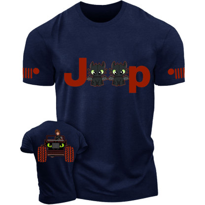 Vikings Driving Toothless Dragon Jp Double Printed T-Shirt