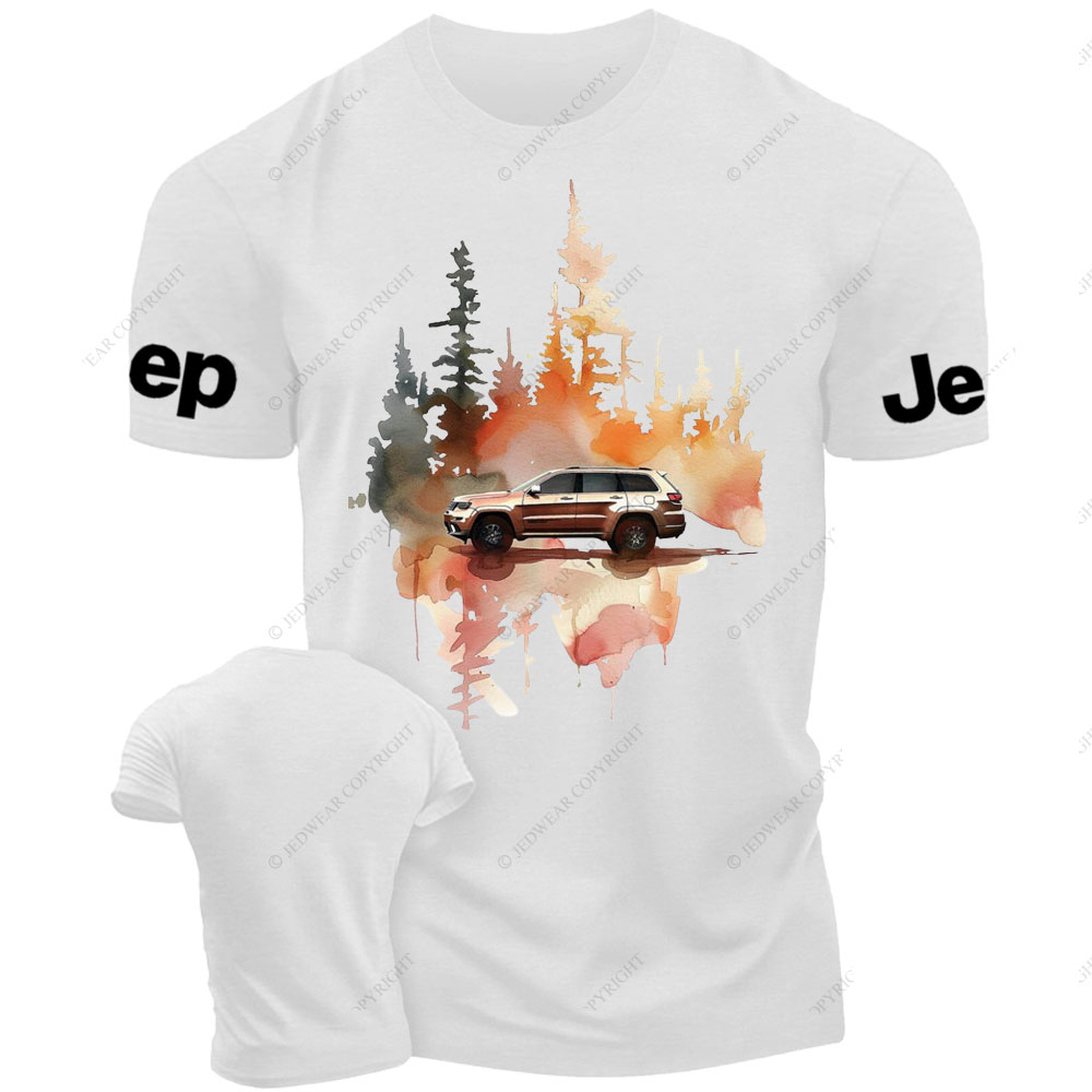 Watercolor Jp Grand Cherokee car in a Forest T-Shirt