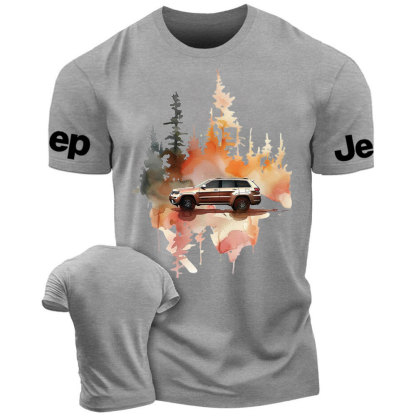 Watercolor Jp Grand Cherokee car in a Forest T-Shirt