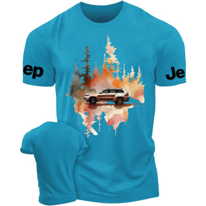 Watercolor Jp Grand Cherokee car in a Forest T-Shirt
