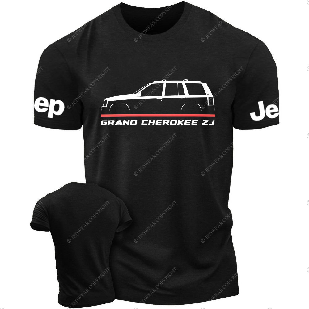 Jp Grand Cherokee ZJ 1993-1998 Car Enthusiast Thin Red Line Fireman T-Shirt