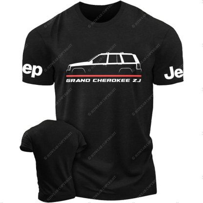 Jp Grand Cherokee ZJ 1993-1998 Car Enthusiast Thin Red Line Fireman T-Shirt