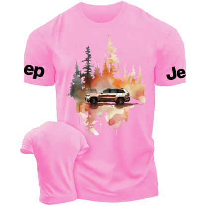 Watercolor Jp Grand Cherokee car in a Forest T-Shirt