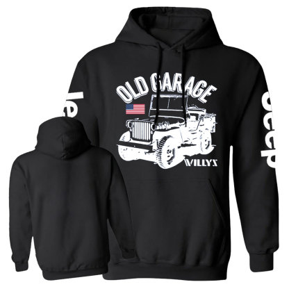 Old Garage Willys Jp Casual Hoodie