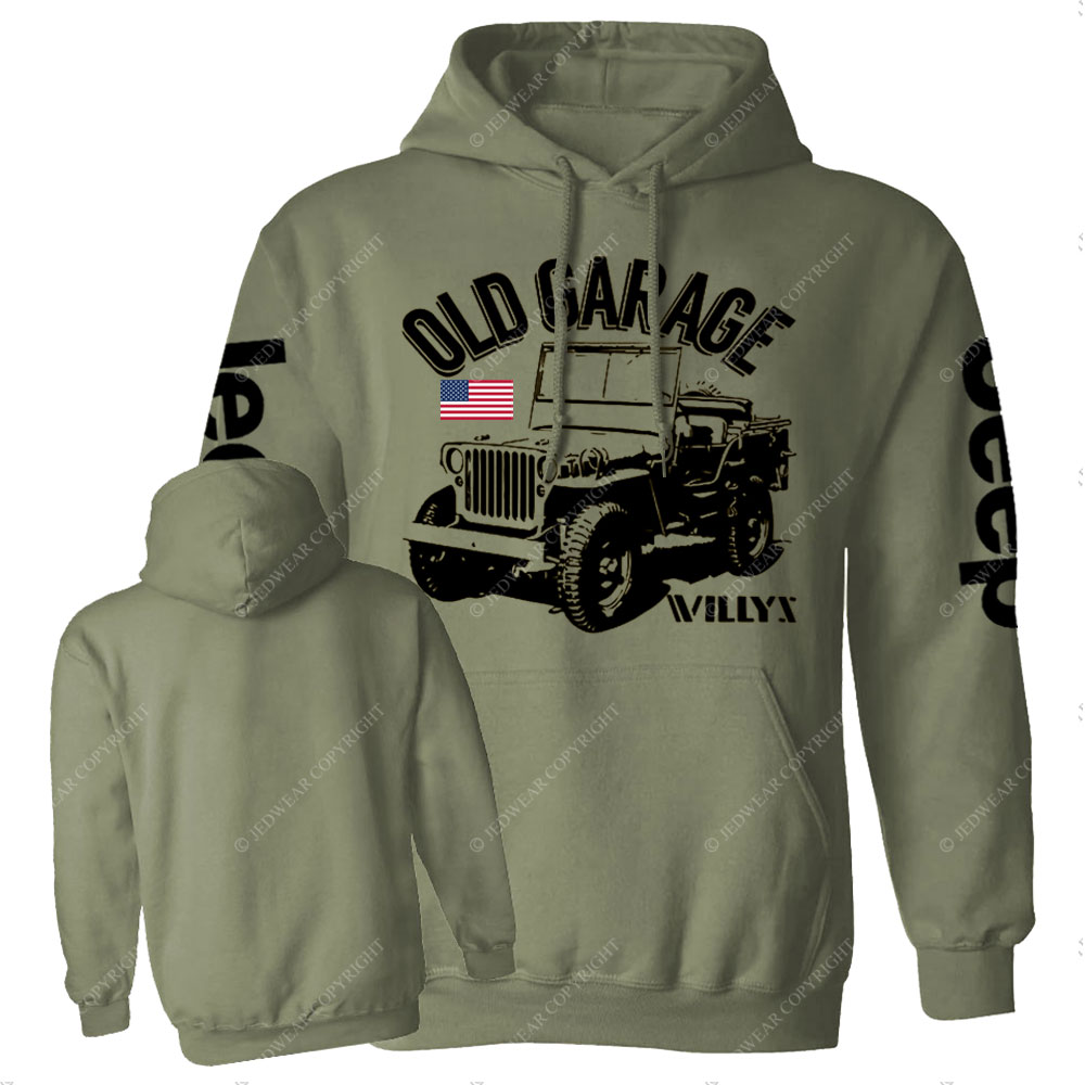 Old Garage Willys Jp Casual Hoodie