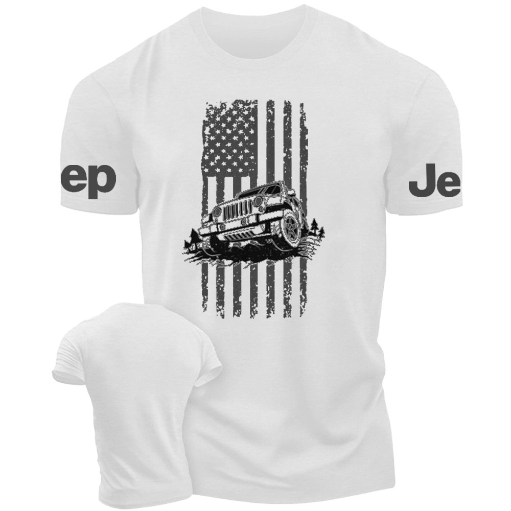 Distressed USA Flag American Jper Wrangler JK Jp T-Shirt