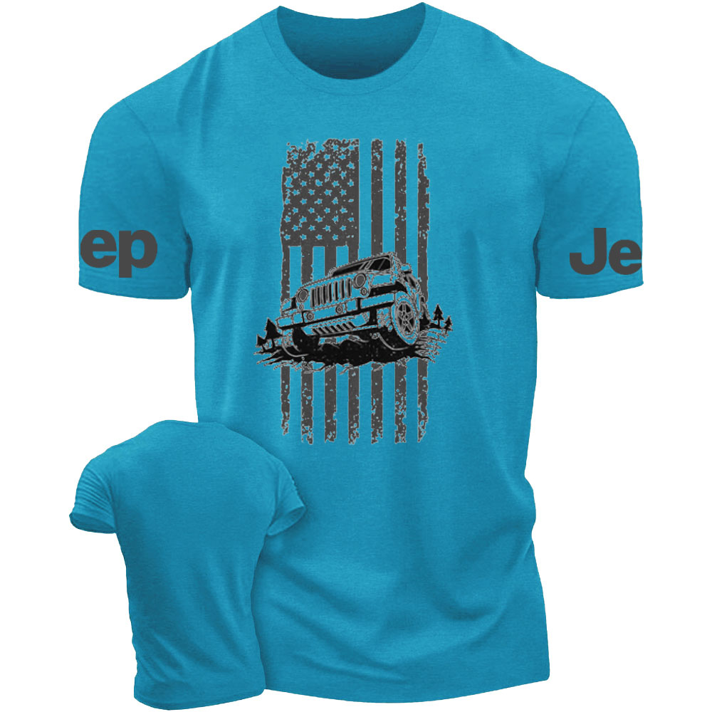 Distressed USA Flag American Jper Wrangler JK Jp T-Shirt