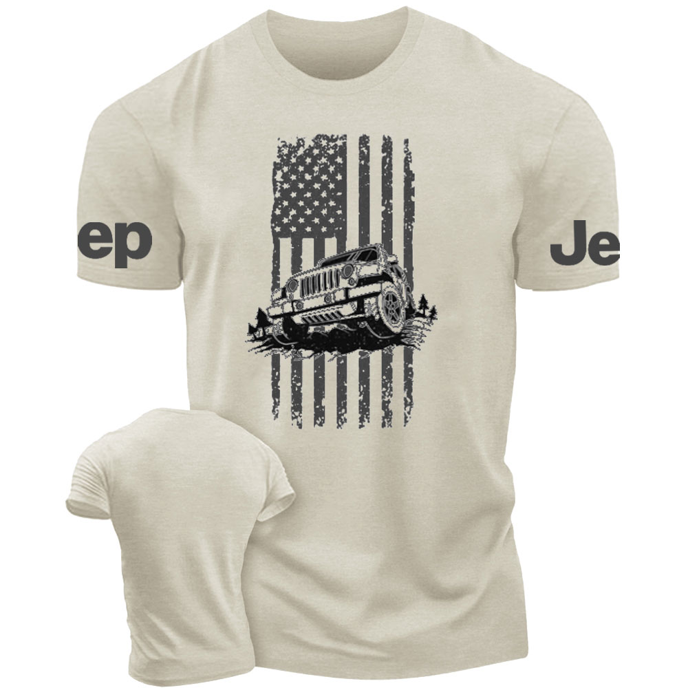Distressed USA Flag American Jper Wrangler JK Jp T-Shirt