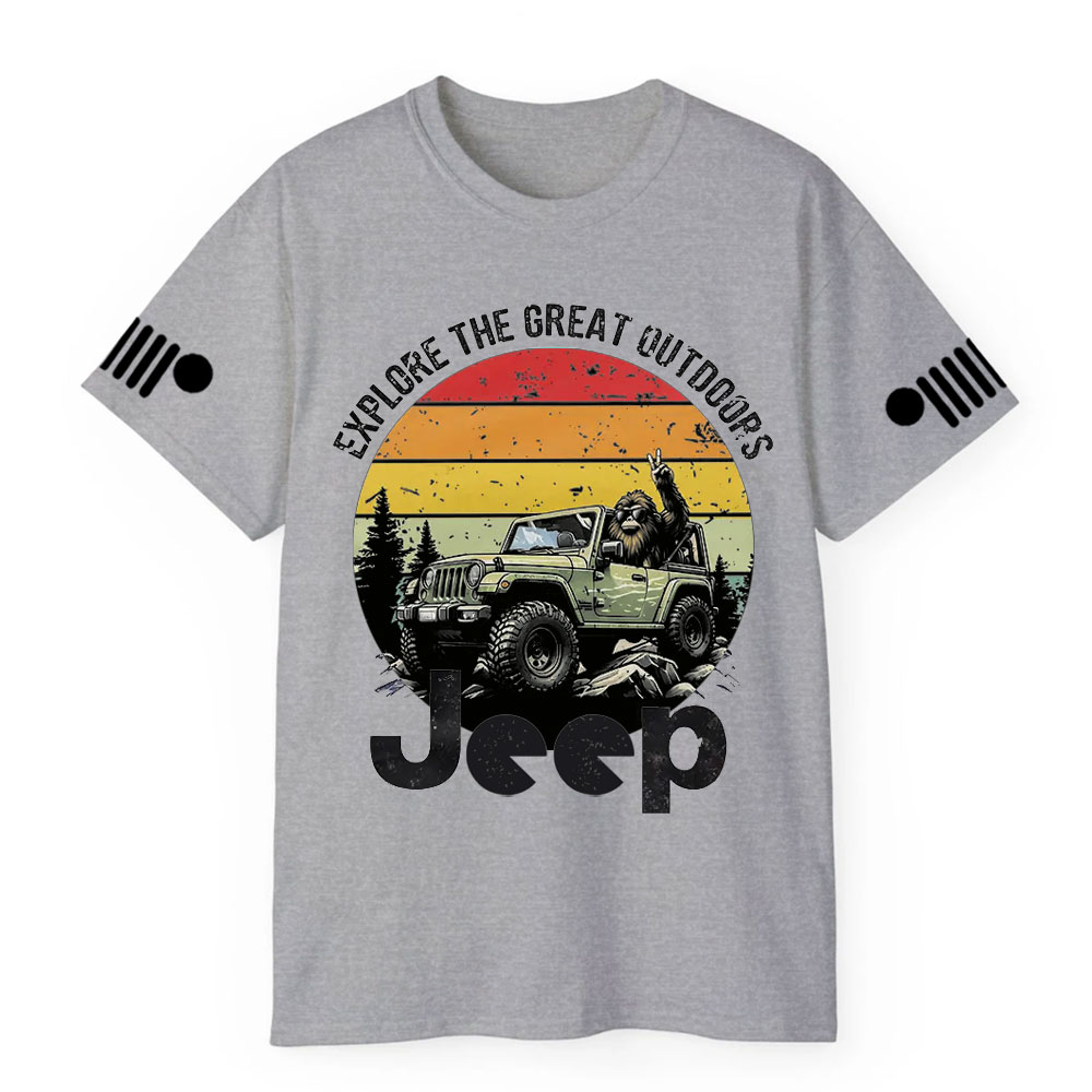 Bigfoot Jp Explore the Outdoors Sasquatch Believe T-shirt