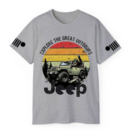 Bigfoot Jp Explore the Outdoors Sasquatch Believe T-shirt