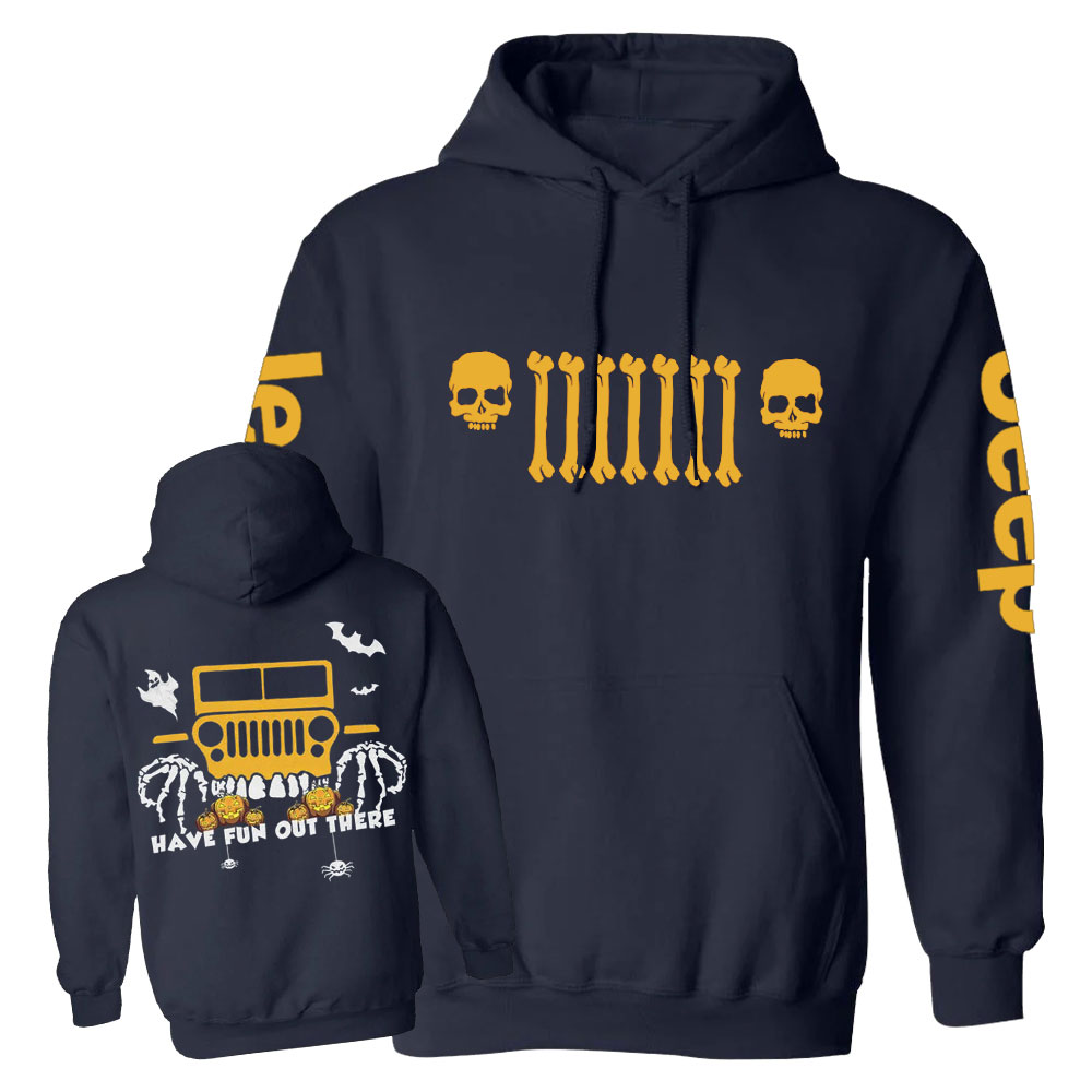 Jp Halloween Skull Grille Have Fun Out There Casual Hoodie