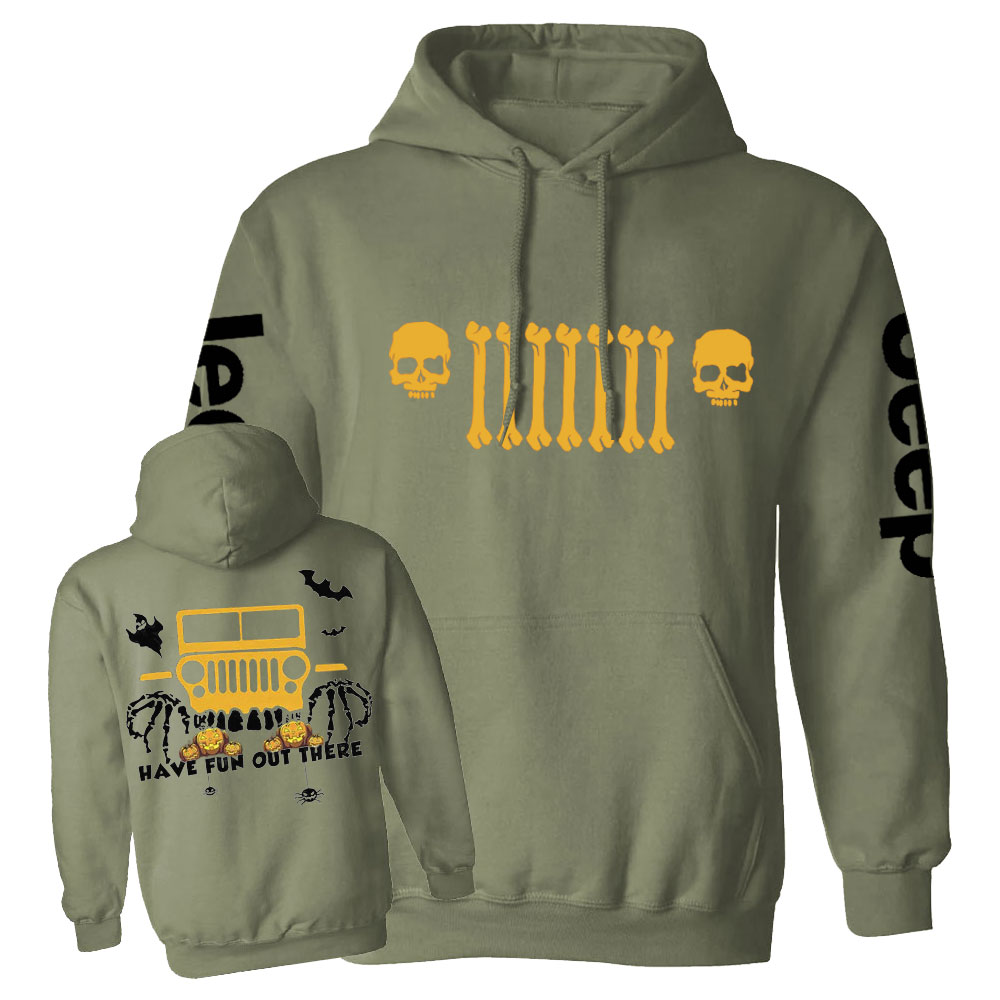 Jp Halloween Skull Grille Have Fun Out There Casual Hoodie