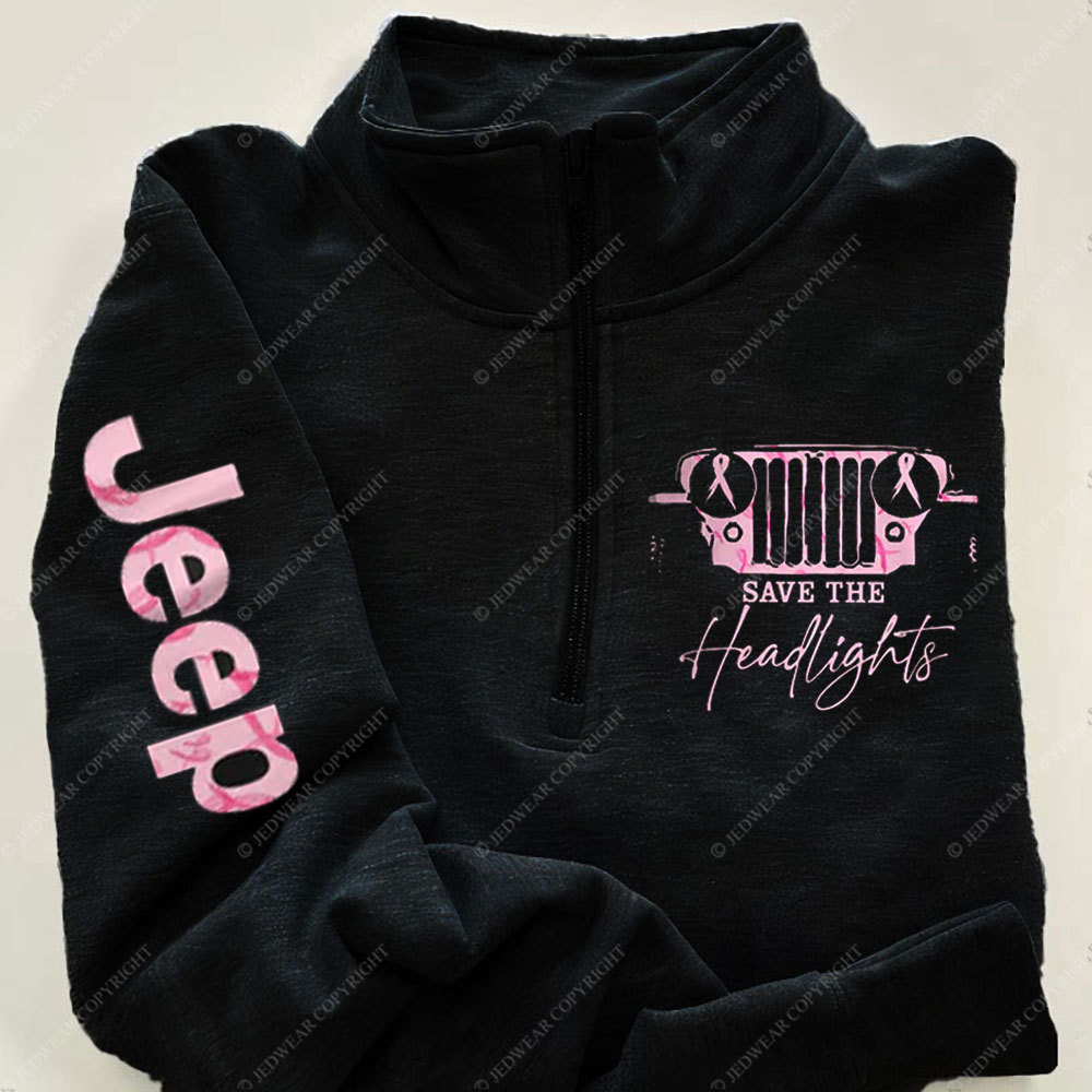 The Jp Headlights Ribbon Breast Cancer Awareness Full-Zip Jacket Sweatshirt