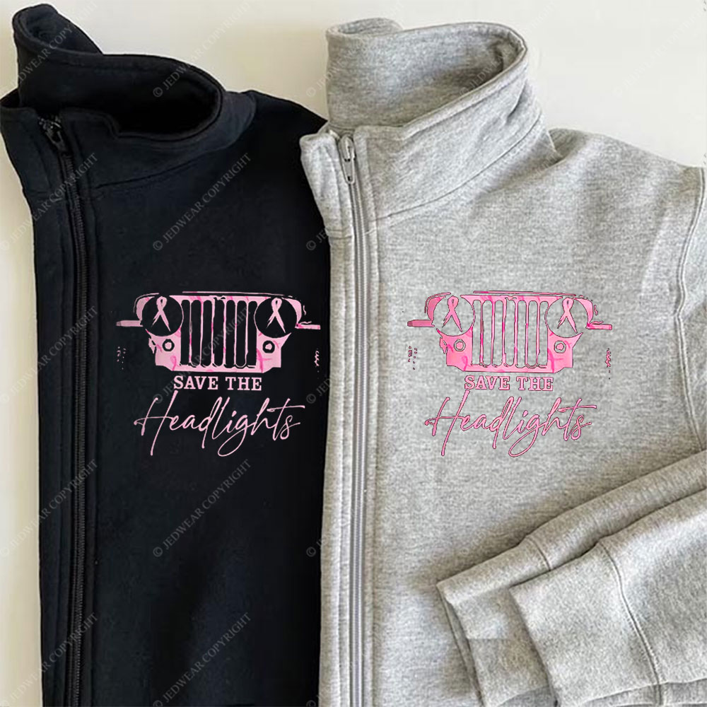 The Jp Headlights Ribbon Breast Cancer Awareness Full-Zip Jacket Sweatshirt