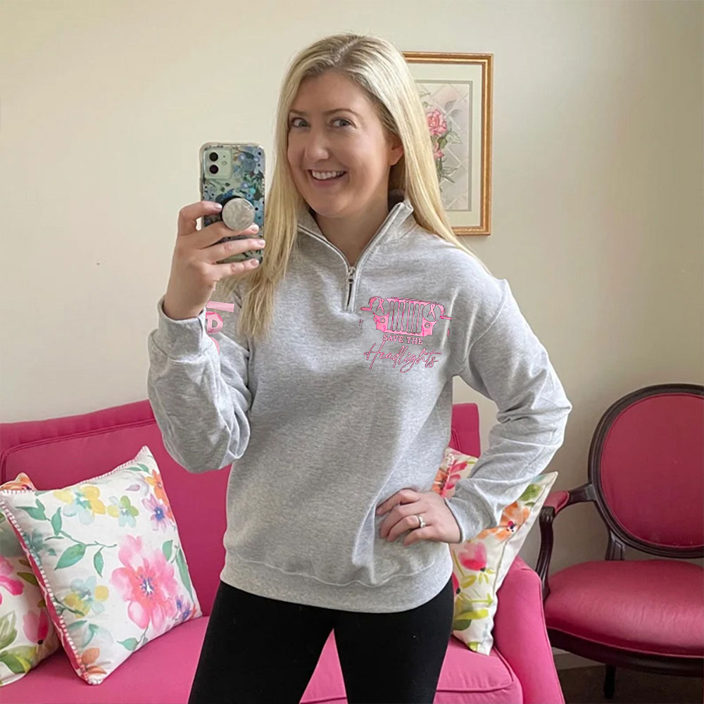 The Jp Headlights Ribbon Breast Cancer Awareness Full-Zip Jacket Sweatshirt