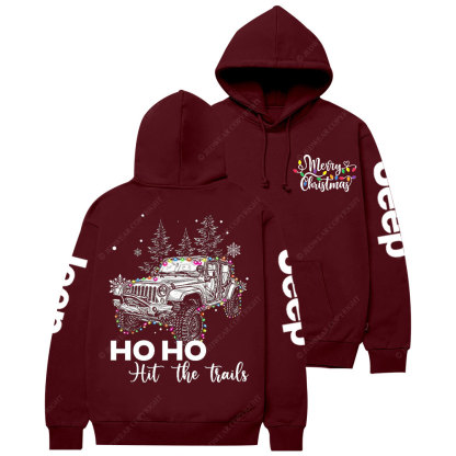 Ho Ho Ho Hit The Trail Jp Christmas Casual Hoodie