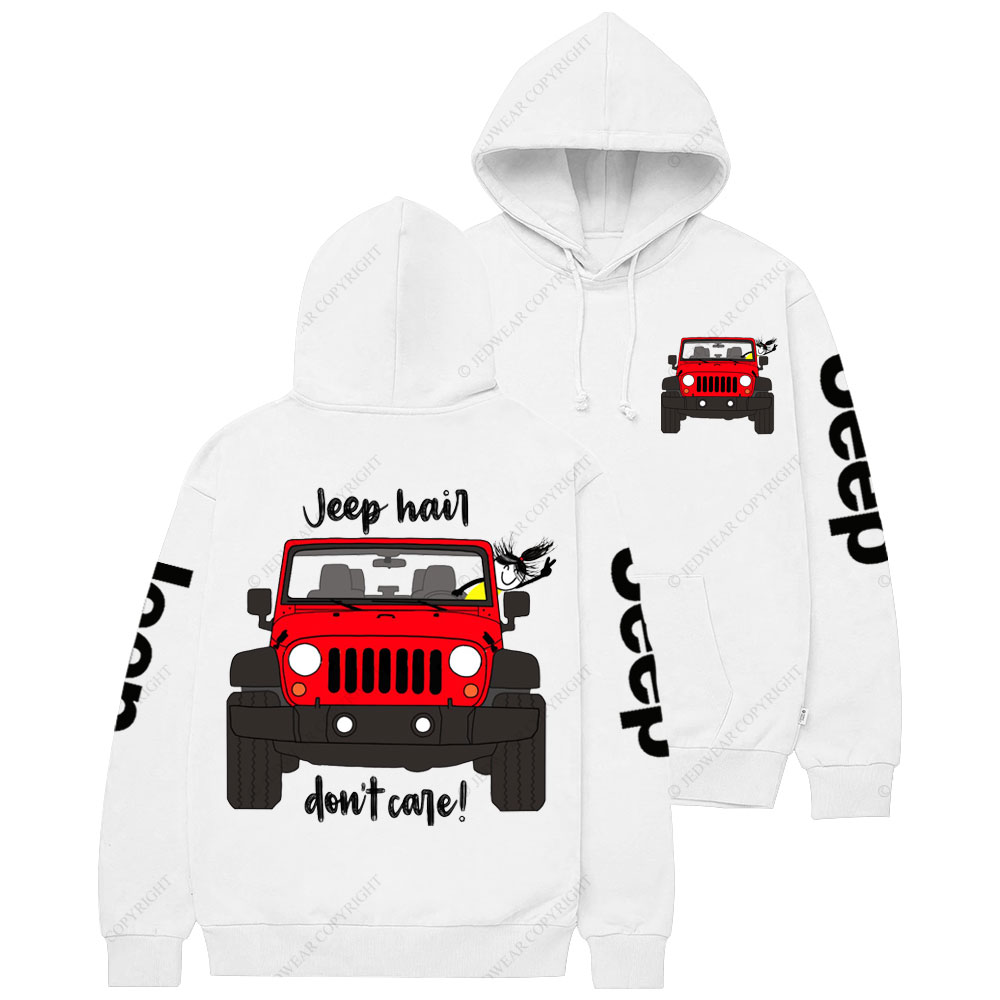 Jp Hair Don't Care Red Jp Girl Casual Hoodie